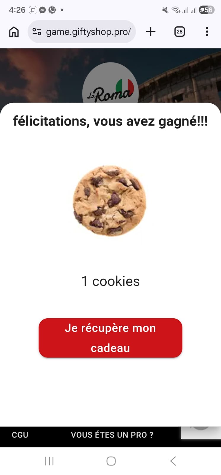 Formulaire cadeau Giftyshop